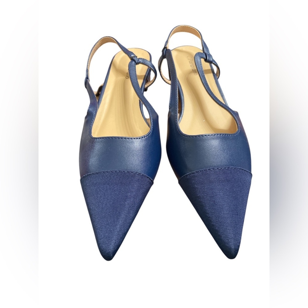C.Paravano Women's Pointed Toe Slingback Flats | Comfort Heeled Sandals 11 - Picture 8 of 11